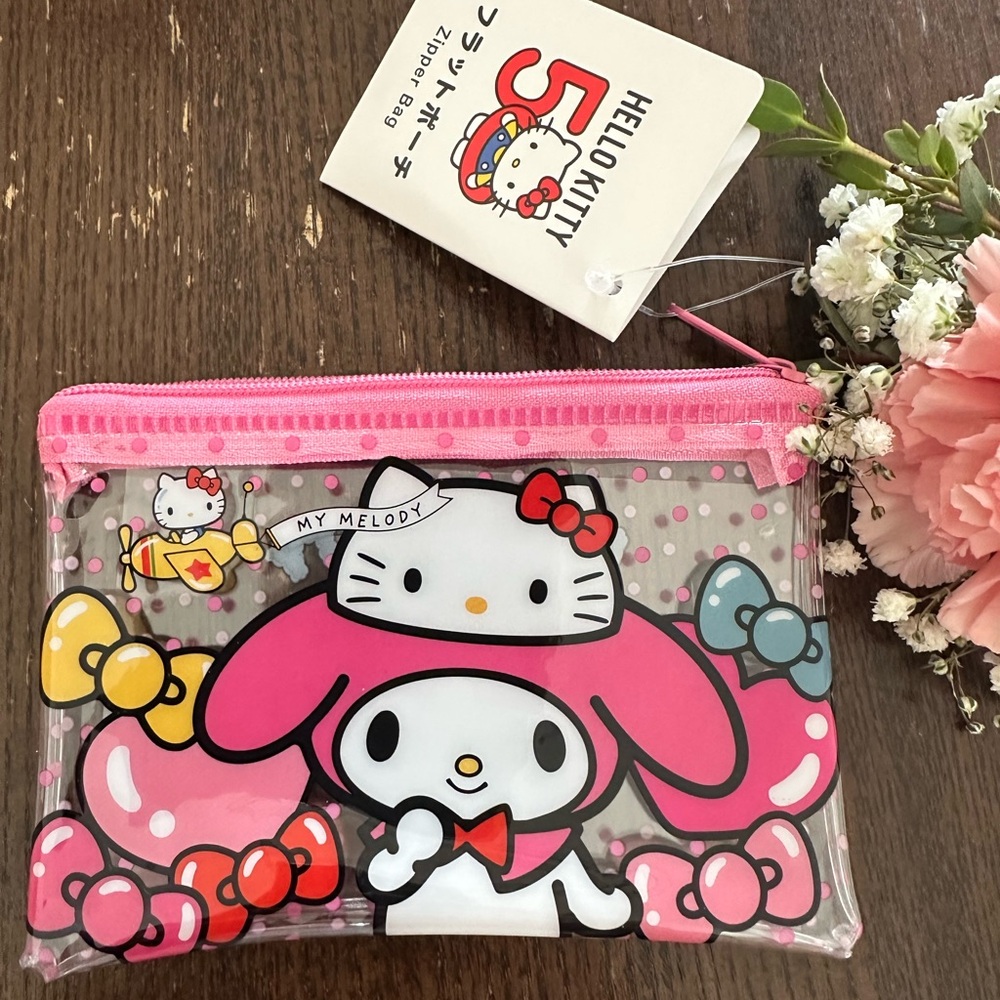 New Limited Edition 50th Anniversary Hello Kitty Melody Sanrio Zipper Bag Pouch